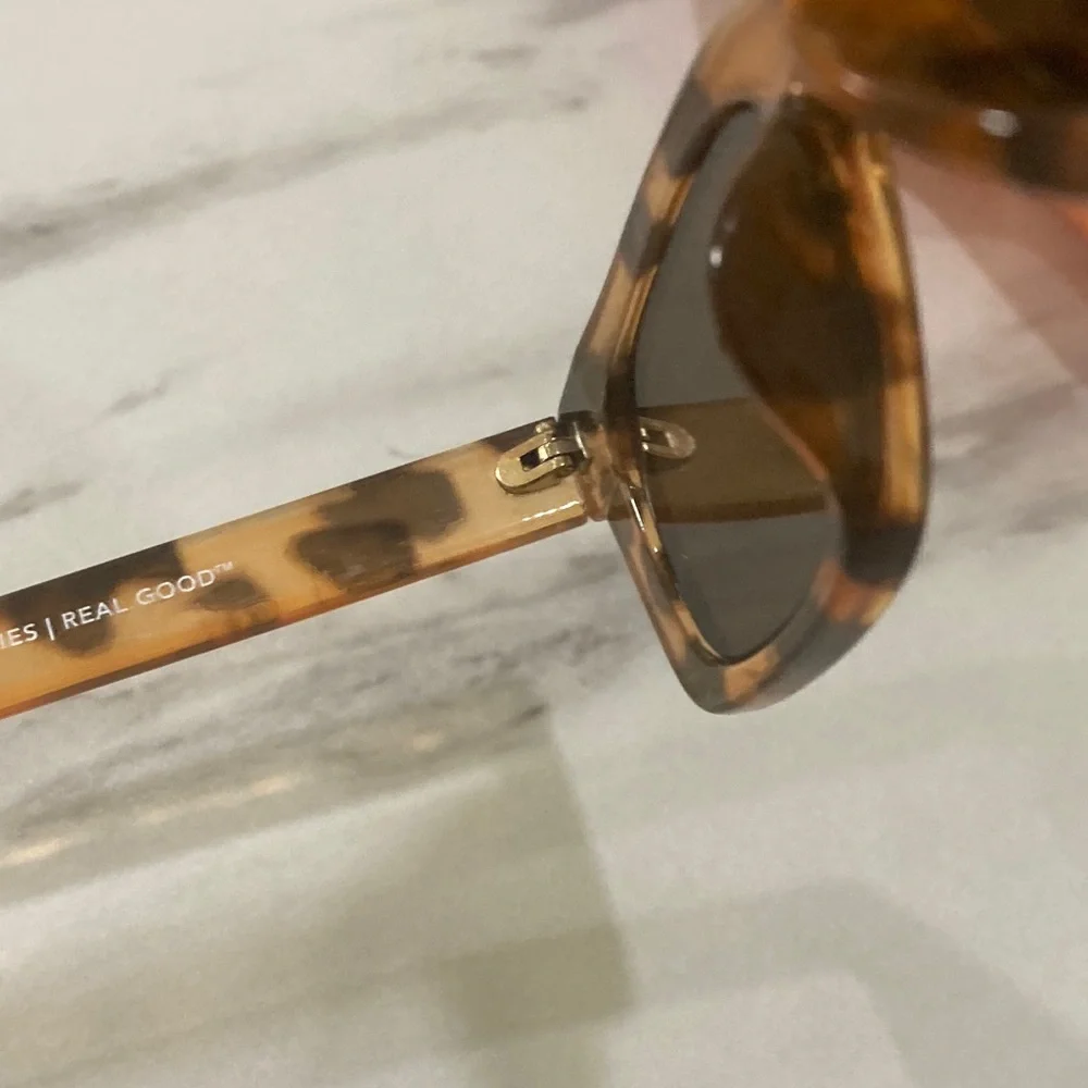 aerie Tortoiseshell Rectangular Sunglasses - Brown